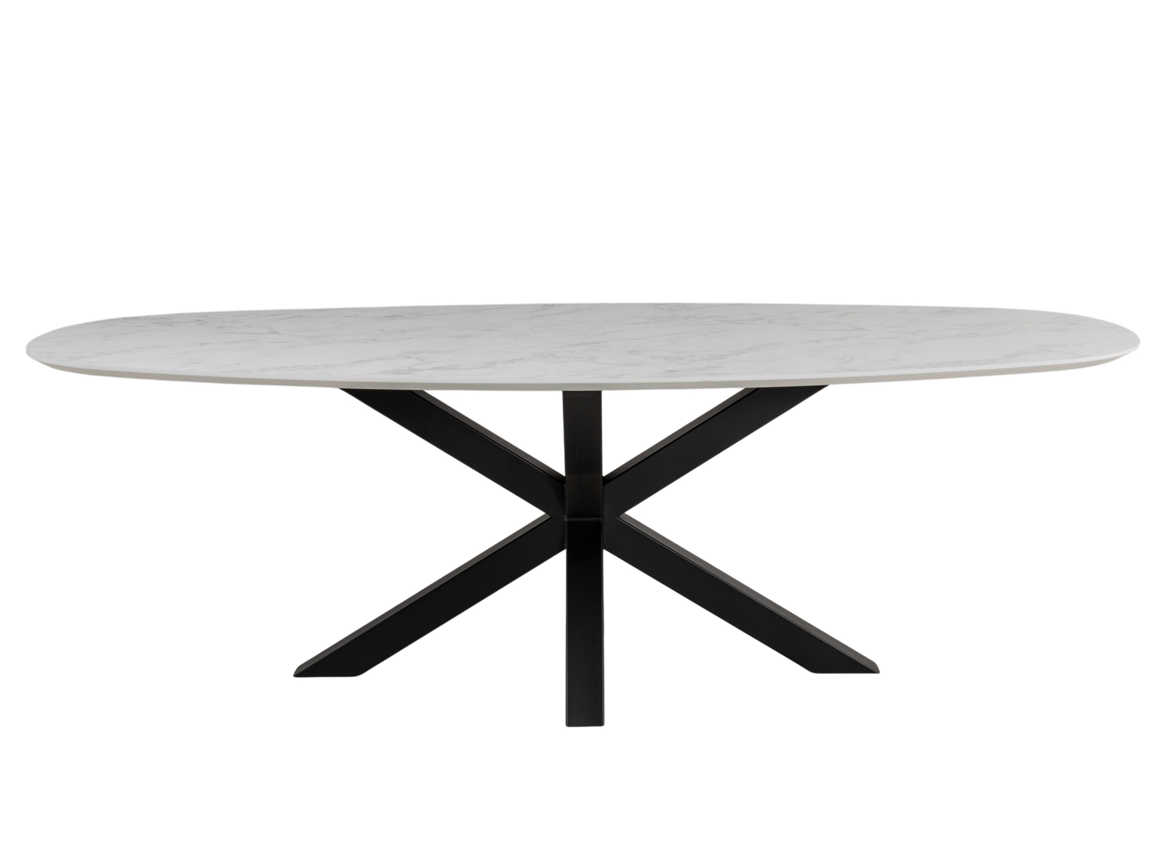 Eetkamertafel CARRARO - Wit marmerlook