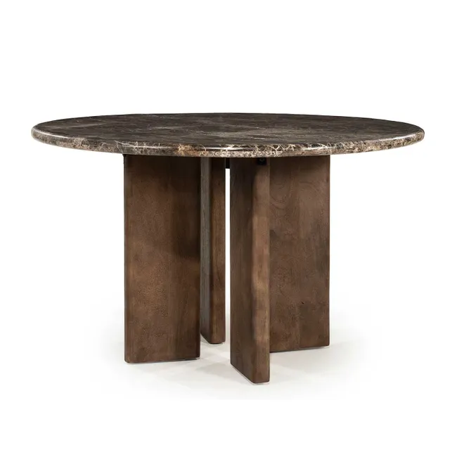 Eetkamertafel LANDO - Marmer / mangohout