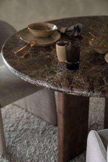 Eetkamertafel LANDO - Marmer/Mangohout ELO 96517