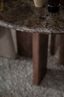 Eetkamertafel LANDO - Marmer/Mangohout ELO 96517