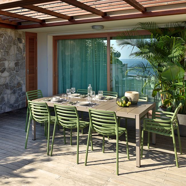 Uitschuifbare tuintafel RIO - Bianco aluminium