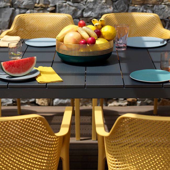 Uitschuifbare tuintafel RIO - Tortora aluminium