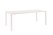 Vondel tuintafel van claykleurig aluminium met lattenblad, 214 cm lang.