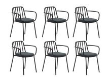 Set van 6 tuinstoelen BRAMANT - Zwart C-KAV-SET1