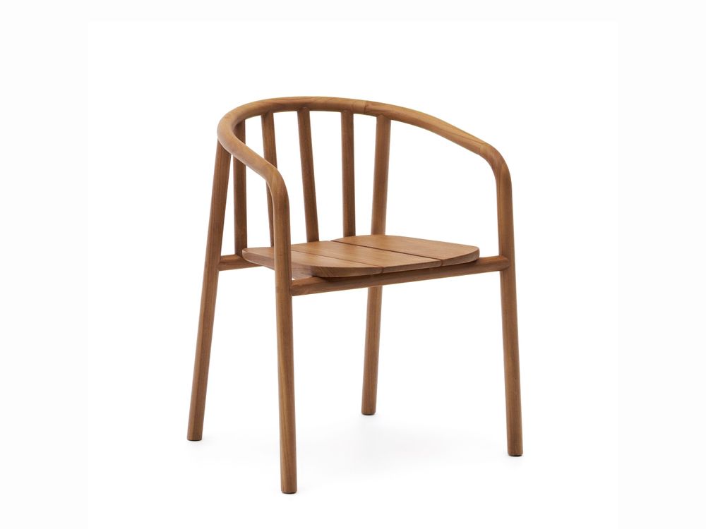 Tuinstoel Turqueta van massief teakhout in bruinbeige kleur.