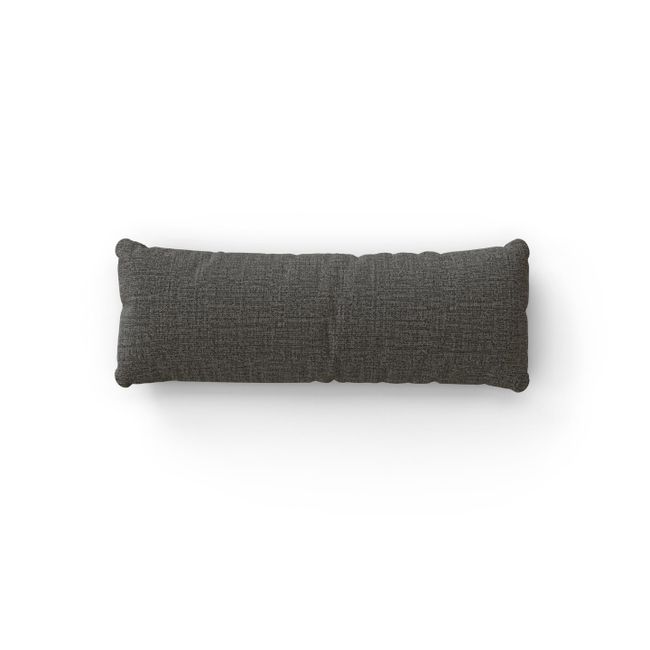 Lendekussen SORELLS van beige gestoffeerd textiel, rechthoekig met licht afgeronde hoeken.