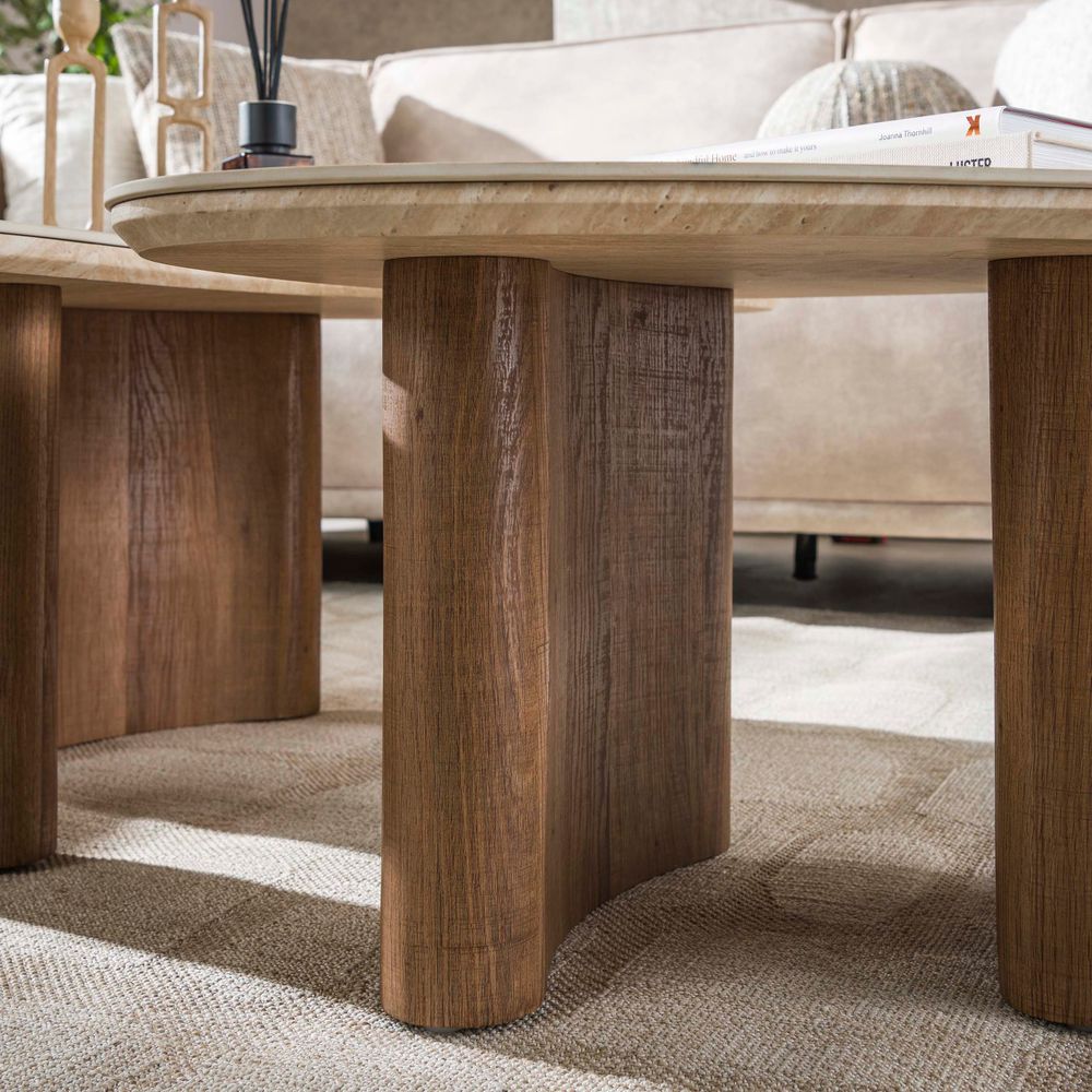 Set van 2 salontafels ROMANO - Travertin ZLS 4561-88