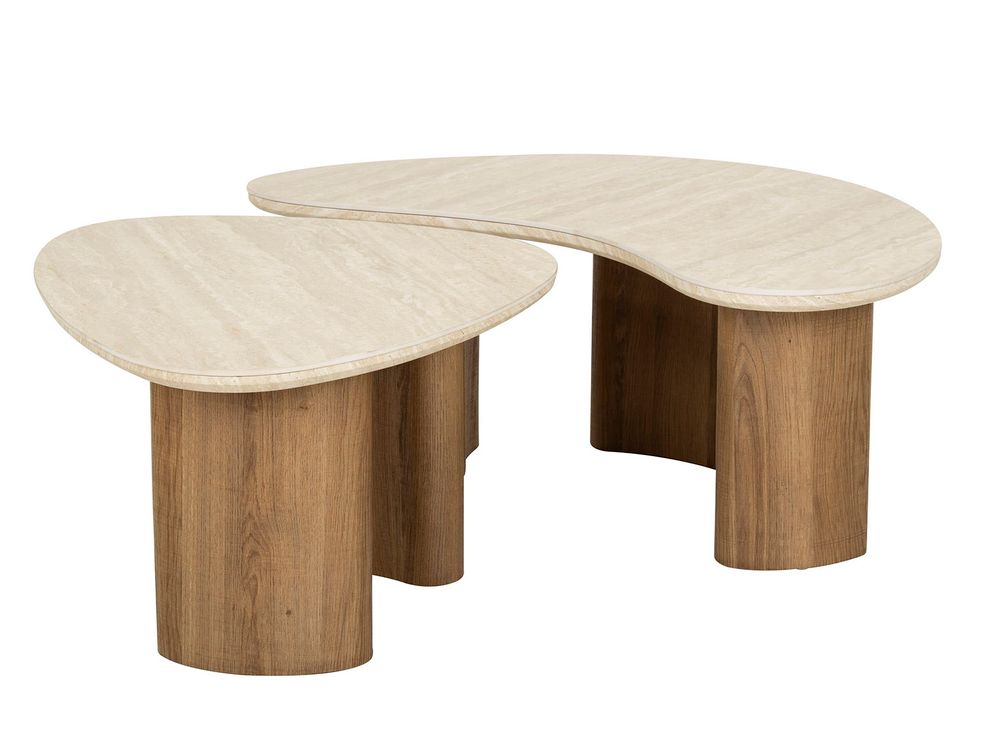 Set van 2 salontafels ROMANO - Travertin ZLS 4561-88