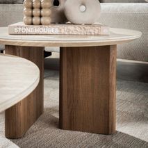 Set van 2 salontafels ROMANO - Travertin ZLS 4562-88