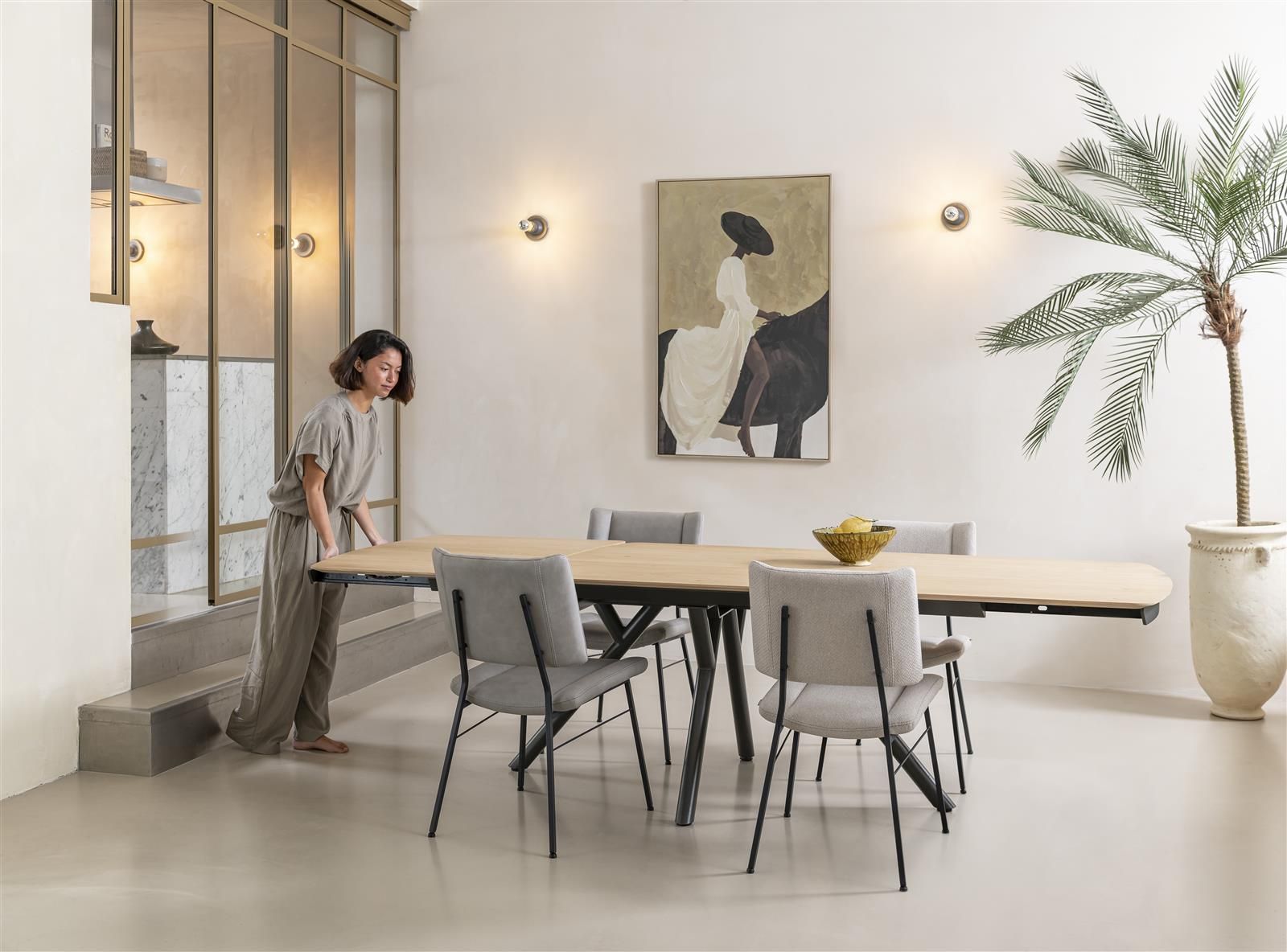 Uitschuifbare eetkamertafel NOVELLO - Clay eikenfi