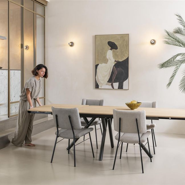 Uitschuifbare eetkamertafel NOVELLO - Clay eikenfi