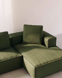 Hoekzetel BLOK - Groen corduroy KAV S752LN19