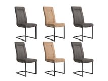 Set van 6 eetkamerstoelen MALENE - Camel / Donkerb C-HEH-MAL-SET6