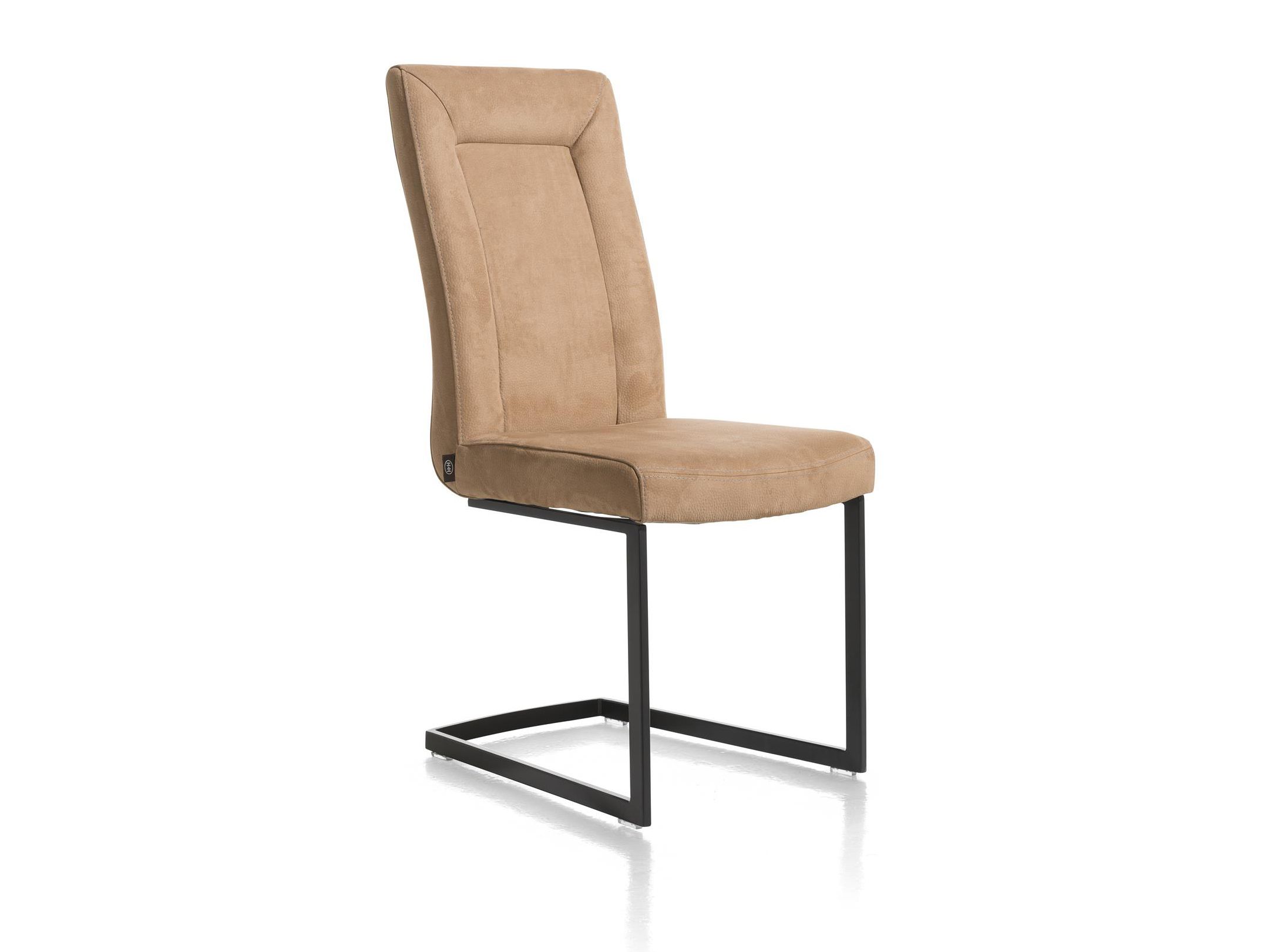 Set van 6 eetkamerstoelen MALENE - Camel / Donkerb
