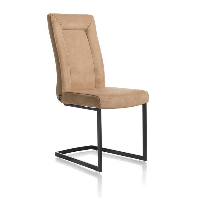 Set van 6 eetkamerstoelen MALENE - Camel / Donkerb