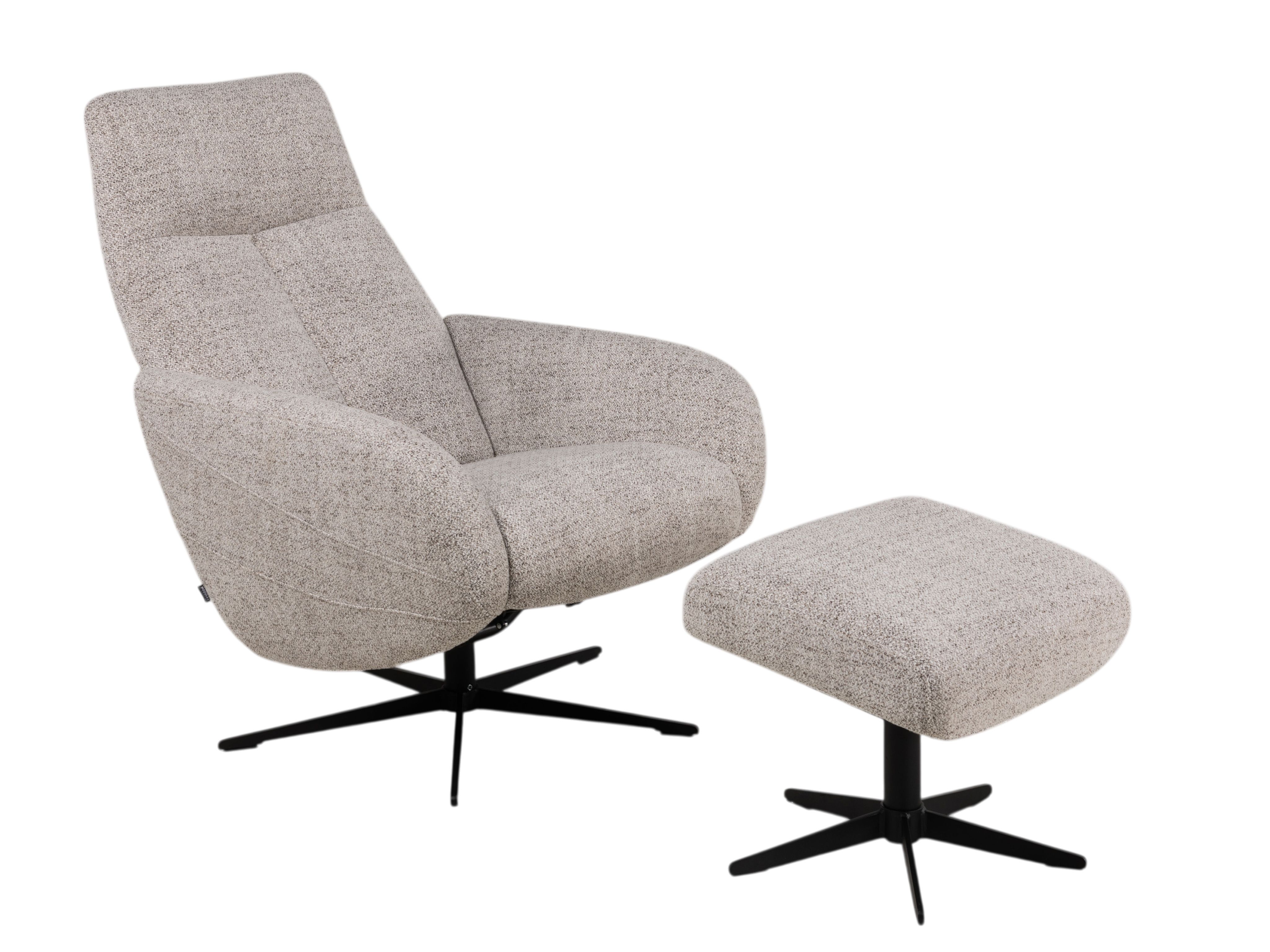 Relaxfauteuil incl. poef JONA - Crème MED-49-TZ1