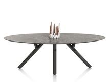 Eetkamertafel MINATO - Lichtgrijze marmerlook XOO 46896LGR