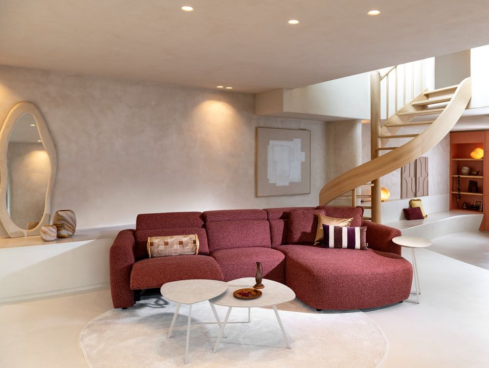 Hoekzetel incl. elektr. relaxen CANTELLO - Rood C-XOO-336-HKS1