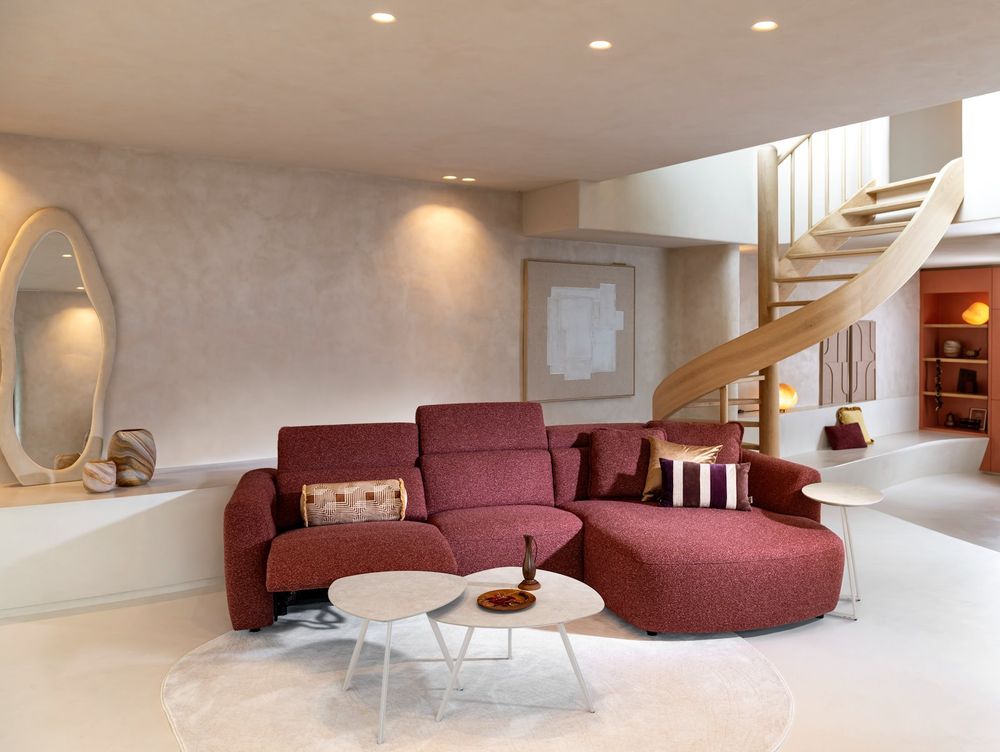 Hoekzetel incl. elektr. relaxen CANTELLO - Rood C-XOO-336-HKS1