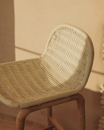 Barstoel ALIPA - Acaciahout / Ecru KAV O00483RO12