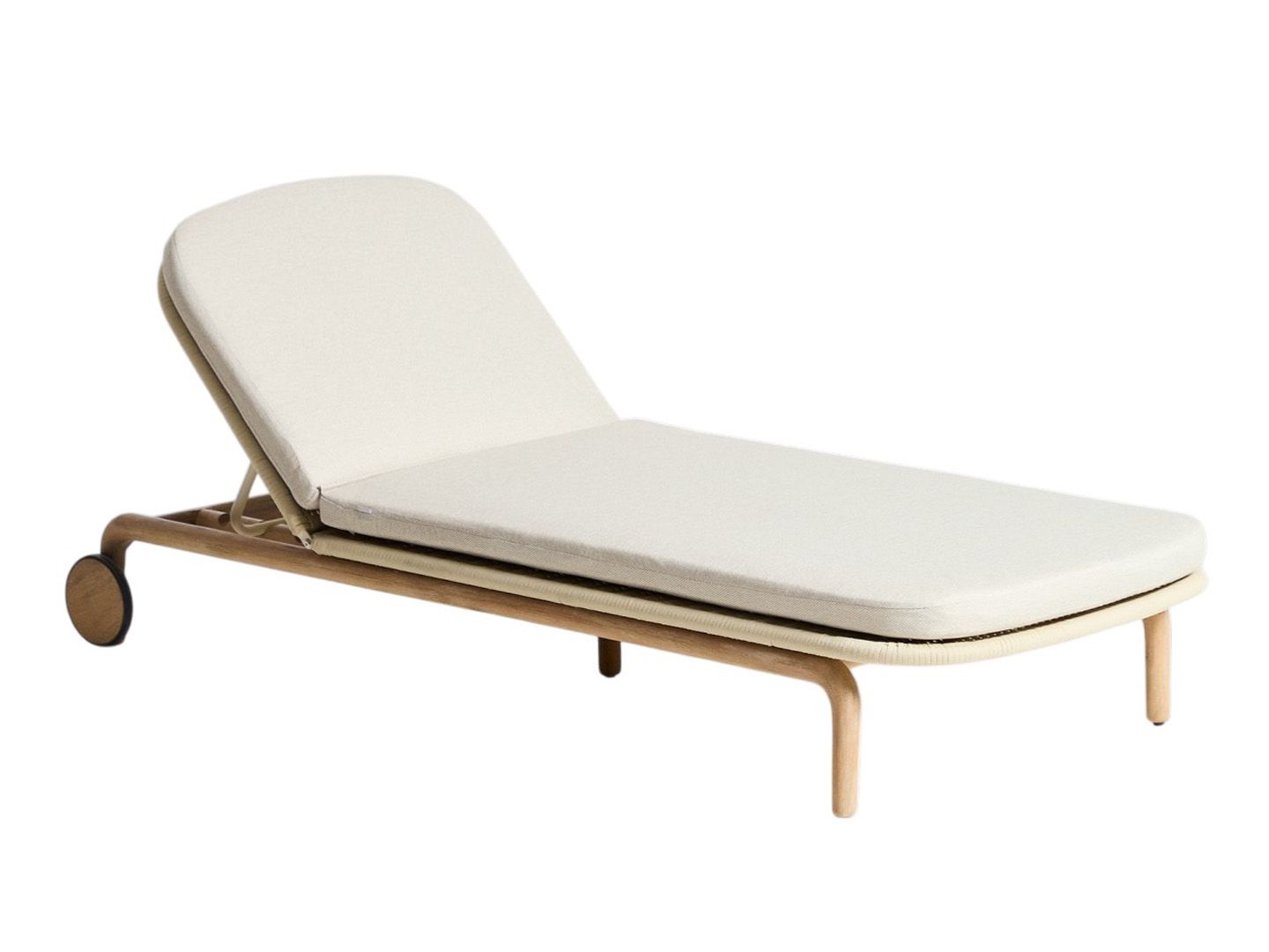 Ligstoel ALIPA - Acaciahout / Donkergrijs