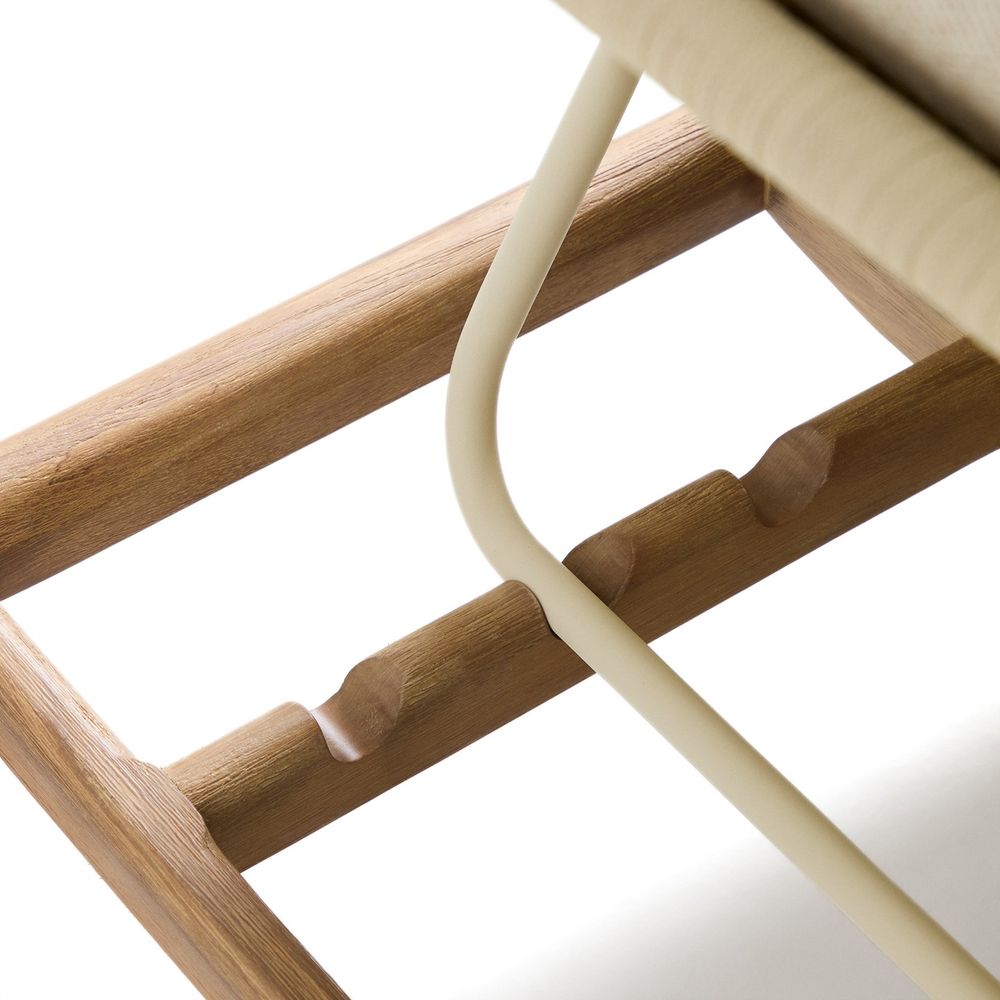 Ligstoel ALIPA - Acaciahout / Donkergrijs KAV O00489RO12