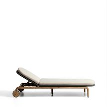 Ligstoel ALIPA - Acaciahout / Donkergrijs KAV O00489RO15