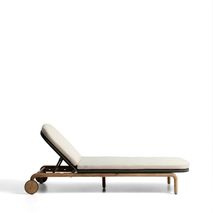 Ligstoel ALIPA - Acaciahout / Donkergrijs KAV O00489RO15