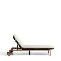 Ligstoel ALIPA - Acaciahout / Donkergrijs KAV O00489RO15