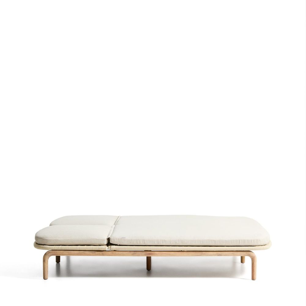 Tweepersoons ligstoel ALIPA - Acaciahout / Ecru KAV O00490RO12