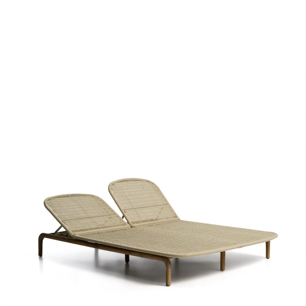 Tweepersoons ligstoel ALIPA - Acaciahout / Ecru KAV O00490RO12