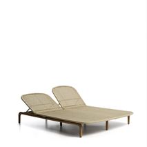Tweepersoons ligstoel ALIPA - Acaciahout / Ecru KAV O00490RO12