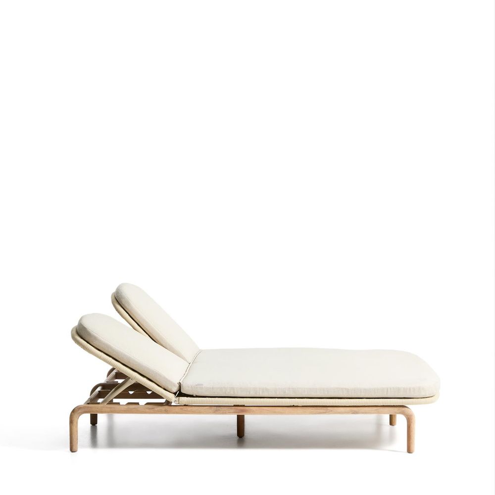 Tweepersoons ligstoel ALIPA - Acaciahout / Ecru KAV O00490RO12