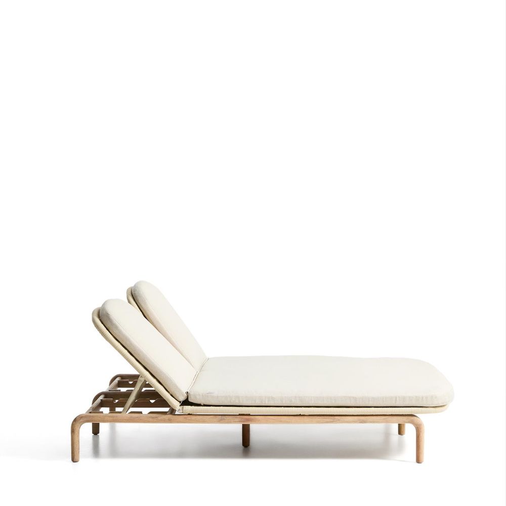 Tweepersoons ligstoel ALIPA - Acaciahout / Ecru KAV O00490RO12