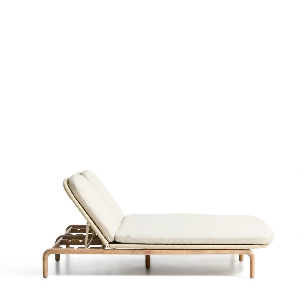 Tweepersoons ligstoel ALIPA - Acaciahout / Ecru KAV O00490RO12