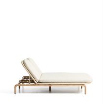 Tweepersoons ligstoel ALIPA - Acaciahout / Ecru KAV O00490RO12