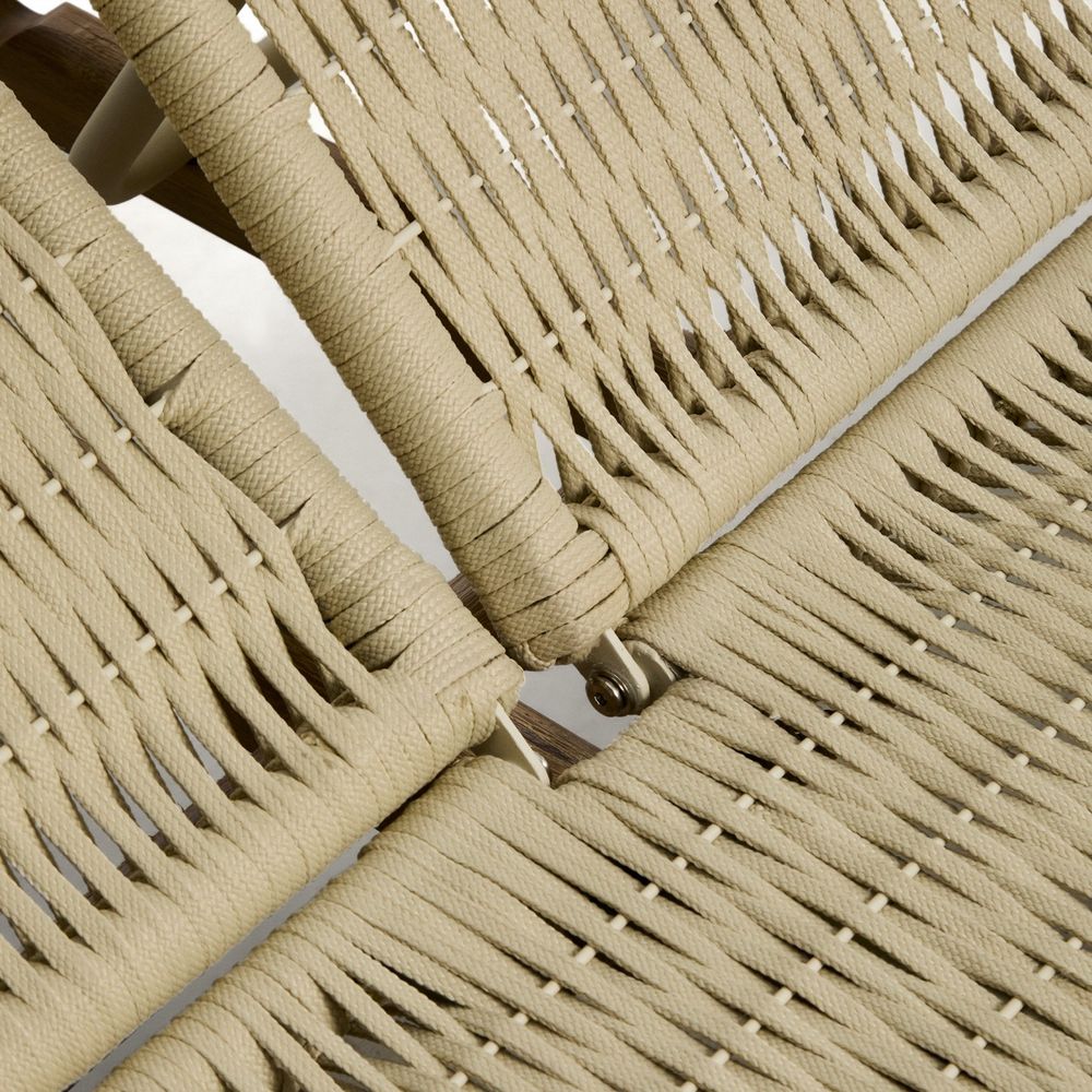 Tweepersoons ligstoel ALIPA - Acaciahout / Ecru KAV O00490RO12