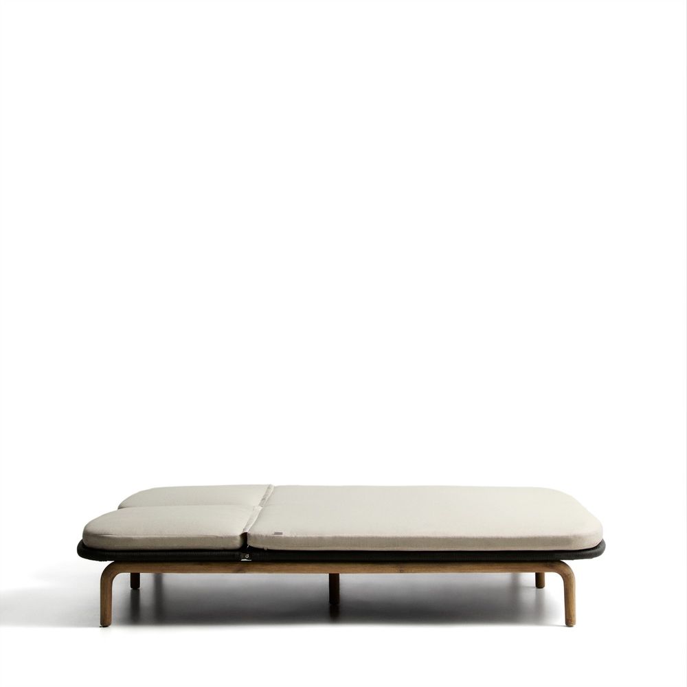 Tweepersoons ligstoel ALIPA - Acaciahout / Ecru KAV O00490RO15