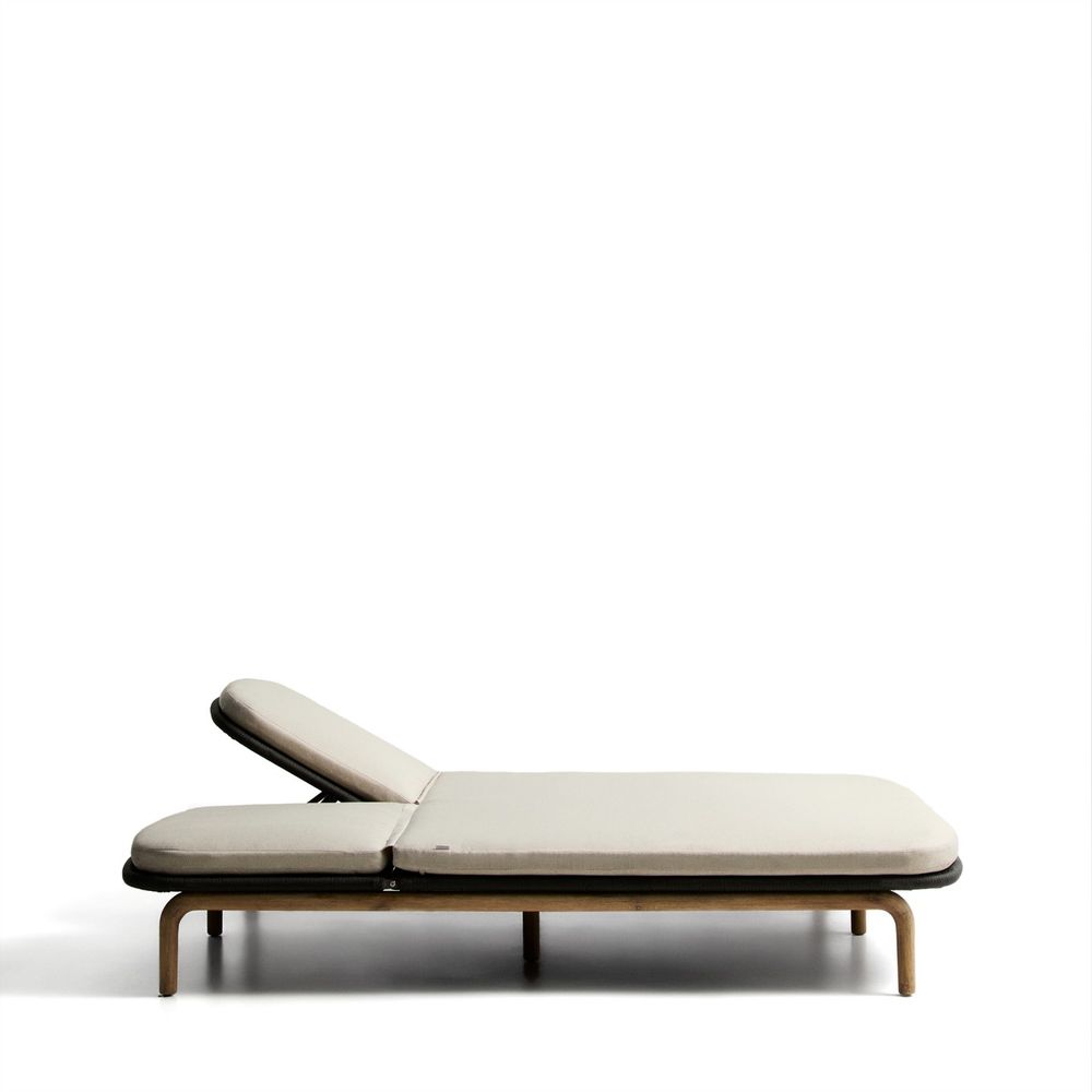 Tweepersoons ligstoel ALIPA - Acaciahout / Ecru KAV O00490RO15