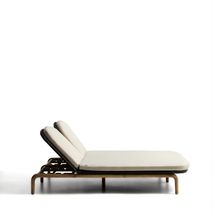 Tweepersoons ligstoel ALIPA - Acaciahout / Ecru KAV O00490RO15