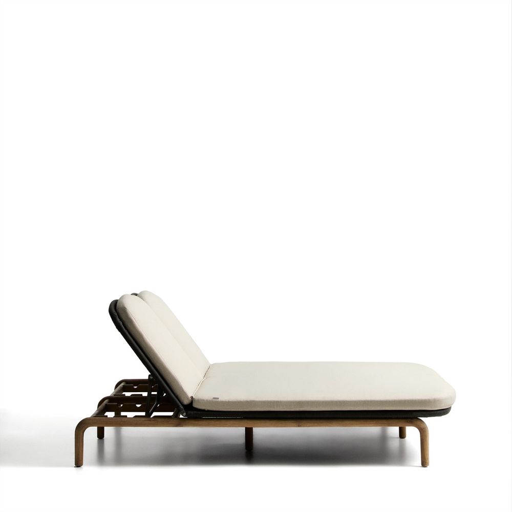 Tweepersoons ligstoel ALIPA - Acaciahout / Ecru KAV O00490RO15