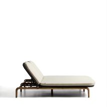 Tweepersoons ligstoel ALIPA - Acaciahout / Ecru KAV O00490RO15