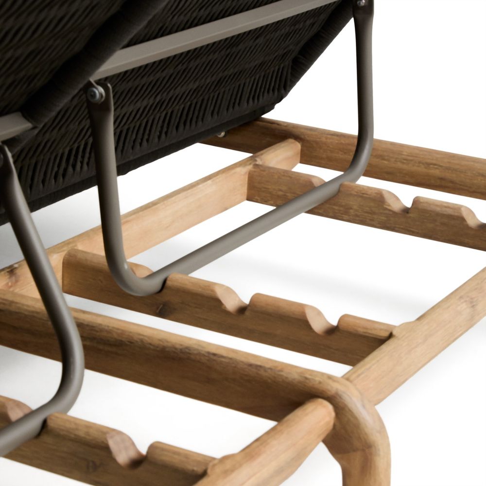 Tweepersoons ligstoel ALIPA - Acaciahout / Ecru KAV O00490RO15