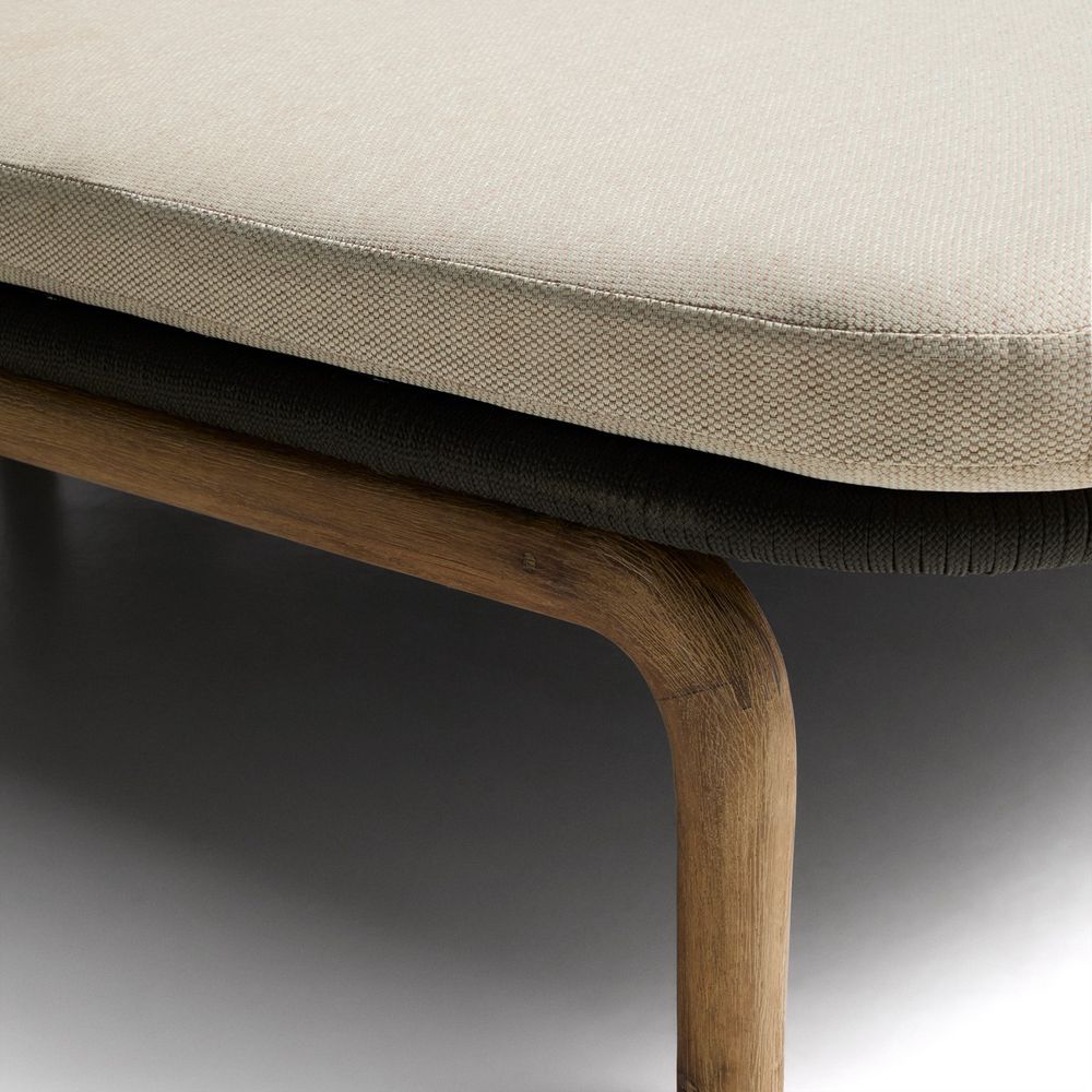 Tweepersoons ligstoel ALIPA - Acaciahout / Ecru KAV O00490RO15