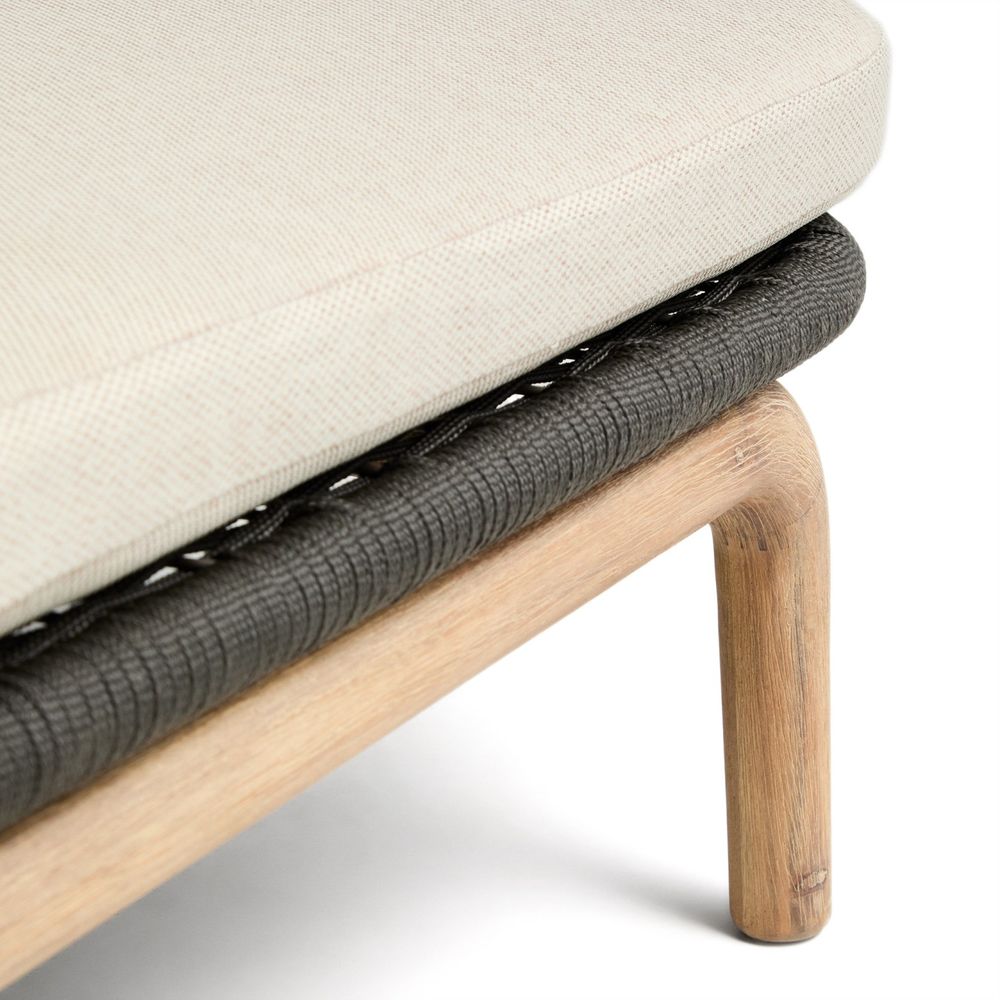 Tweepersoons ligstoel ALIPA - Acaciahout / Ecru KAV O00490RO15