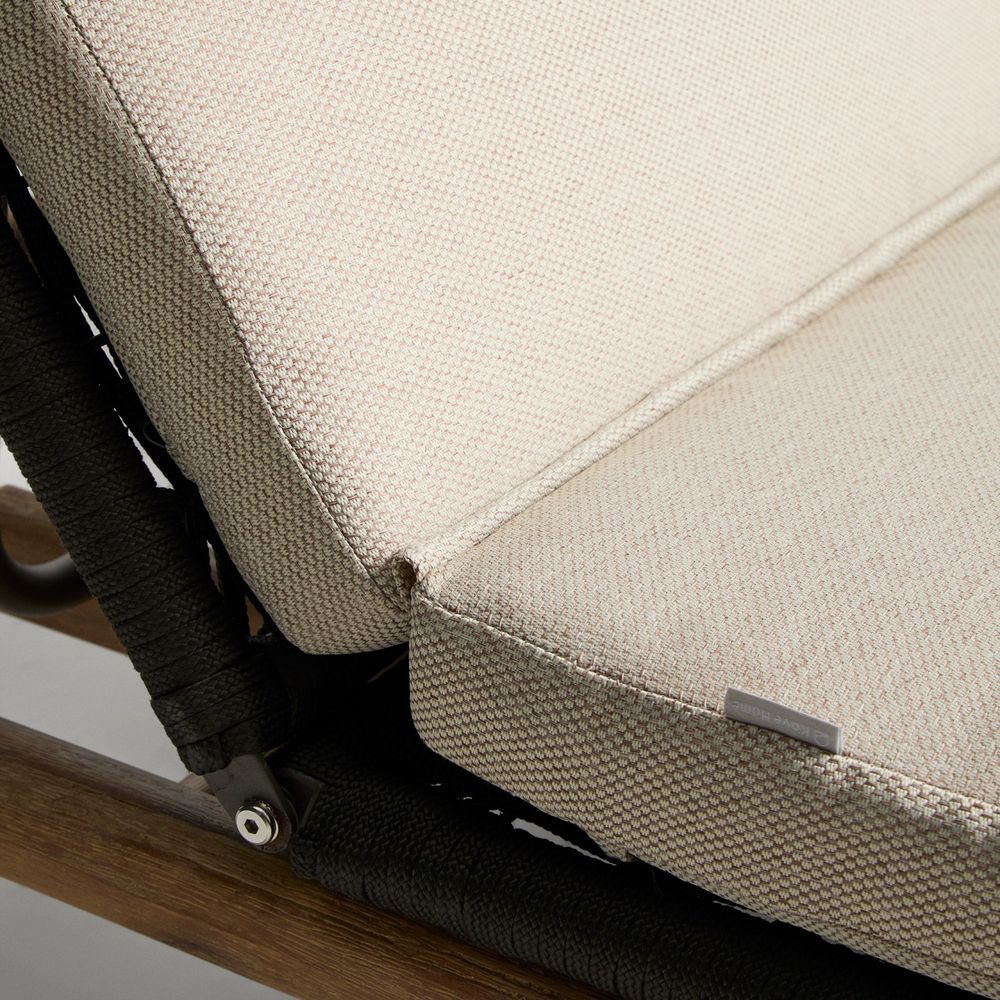 Tweepersoons ligstoel ALIPA - Acaciahout / Ecru KAV O00490RO15