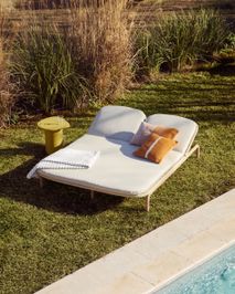 Tweepersoons ligstoel ALIPA - Acaciahout / Ecru KAV O00490RO12