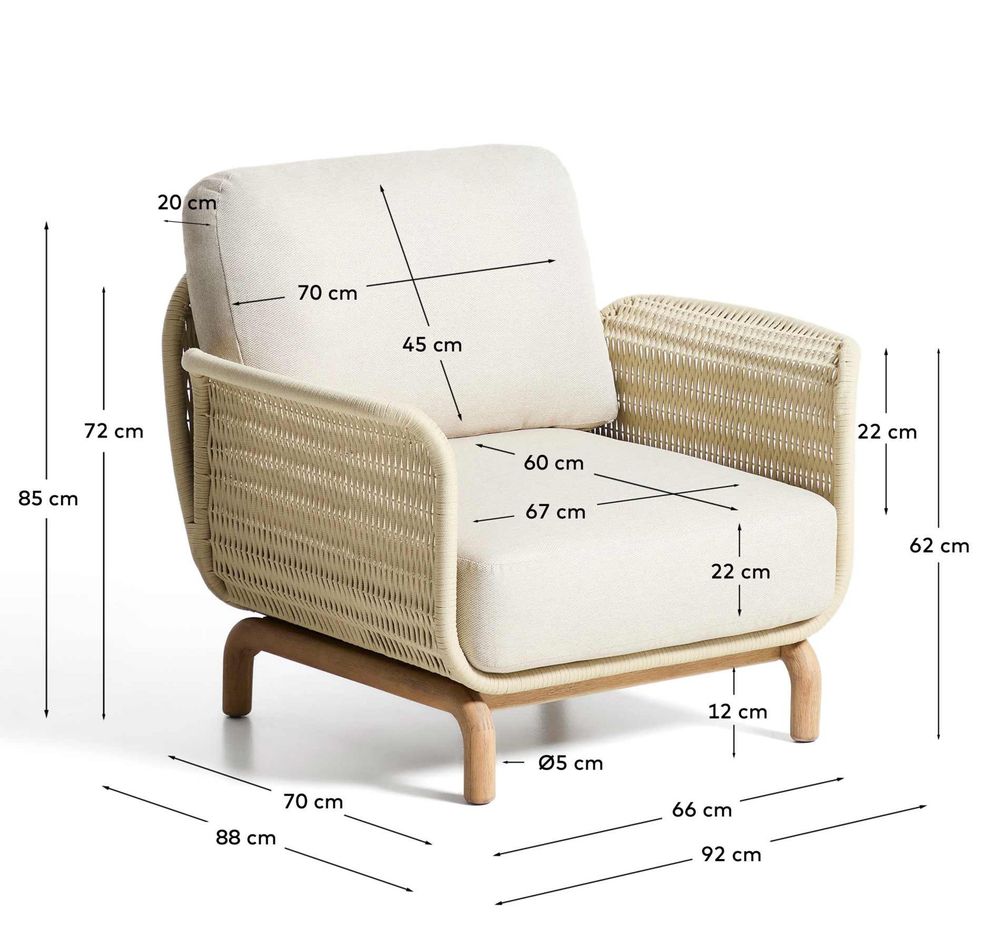 Loungefauteuil ALIPA - Donkergrijs/Massief acaciah KAV O00480RO12