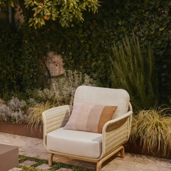 Fauteuil ALIPA - Ecru/Massief acaciahout