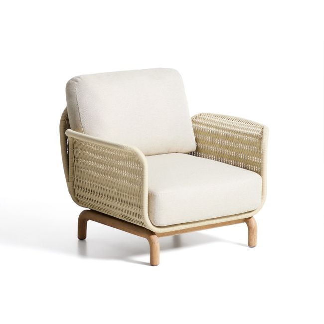 Fauteuil ALIPA - Ecru/Massief acaciahout